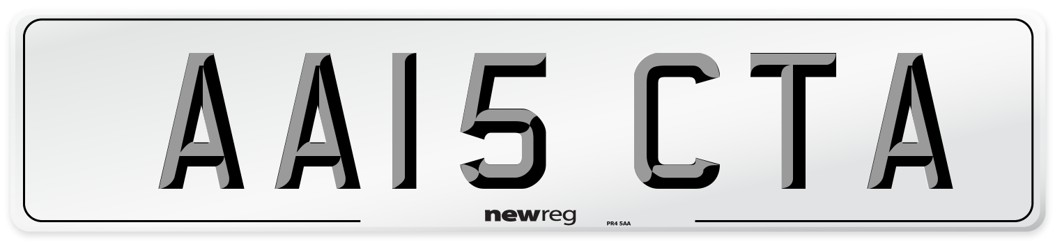 AA15 CTA Number Plate from New Reg